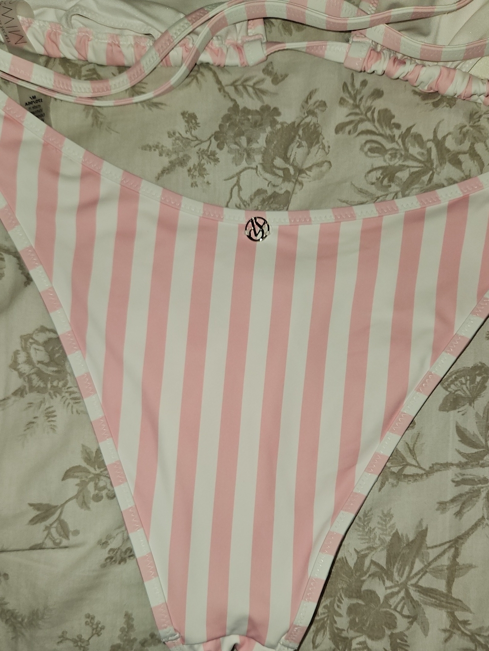 Victoria Secret Women’s Pink and White Striped Triangle Bikini - Picture 6 of 6